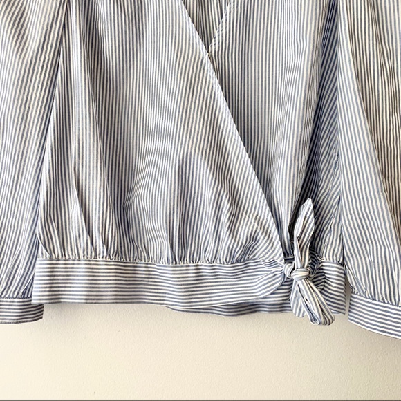 MADEWELL Wrap Top in Indigo Stripe M - Picture 4 of 8